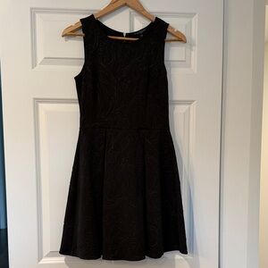 Green Envelope Black Textured Mini Dress